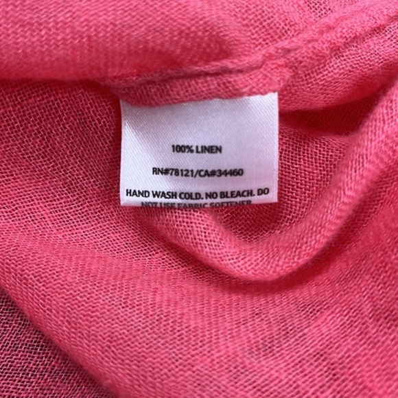 Eileen Fisher 100%‎ Linen Lightweight Salmon Tunic Top Button Down Blouse Size M - Picture 8 of 8